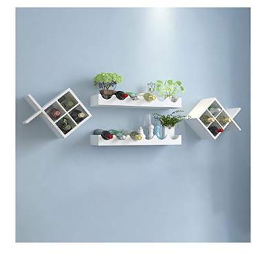 Imagem de Rack de vinho para parede de madeira maciça multicamadas suporte criativo de parede multifuncional (cor: #4) (#17) (#16)