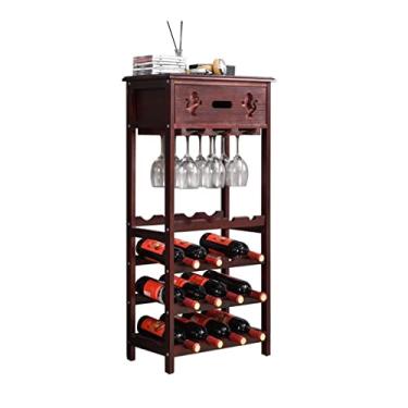 Imagem de Rack de vinho Paulownia rack de vinho decoração criativa suporte de vinho de madeira maciça rack de garrafa de vinho para casa sala de estar para cozinha bancada despensa geladeira (cor: C) (A)