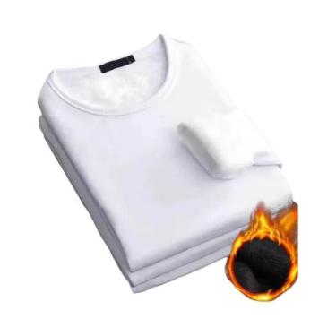 Imagem de Camiseta Térmica Masculina De Inverno, Manga Comprida, Forrada Com Lã,