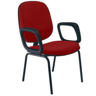 Imagem de Cadeira para Igrejas Evangélicas com Braços Diretor para Escritório Linha Uno Vermelho