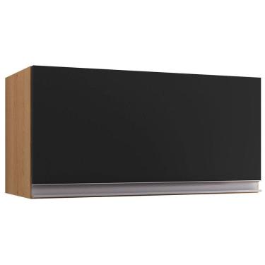 Imagem de Armário Aéreo de Geladeira Para Cozinha Adriana Amêndoa Preto