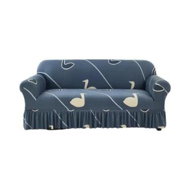 Imagem de Capa De Sofá Antiderrapante Elástica Estampada Protetora De Móveis Par