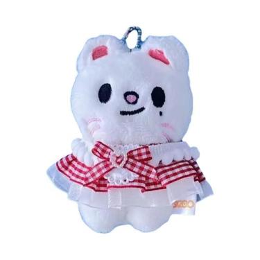 Imagem de Chaveiro De Pelúcia Anime Stray Kids 12cm Vestido Xadrez Vermelho SKZO