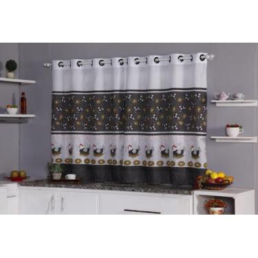 Imagem de cortina pra janela de cozinha cortina  2,40x1,30m cortina oxford estam