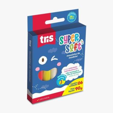 Imagem de Massa de Modelar Supersoft 90g - Conjunto com 6 Cores - Tris