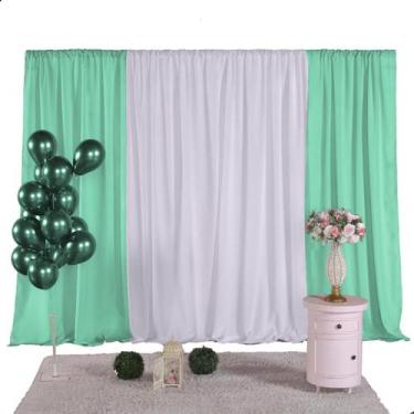Imagem de Cortina Oxford Decoração Festa Aniversário 10,5MX2,50M Cor:Verde Claro