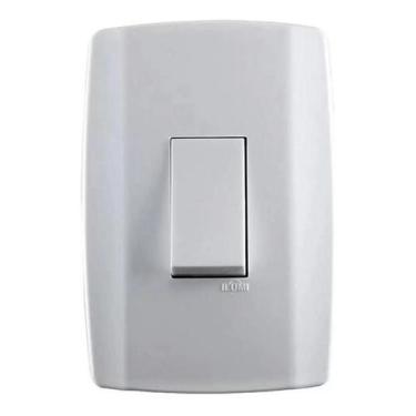 Imagem de Interruptor Slim Simples Vertical 10A 250V Branca Ilumi 8017