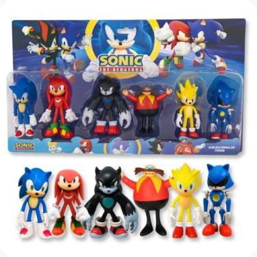 Imagem de Kit 6 Sonic Collection Bonecos Coleção Brinquedo Articulado