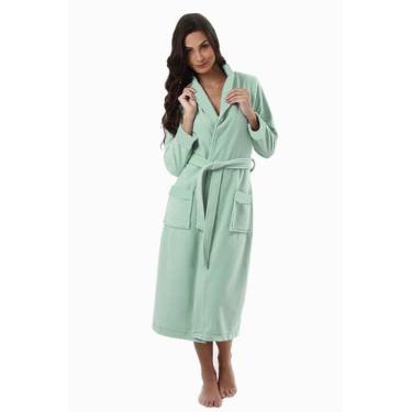 Imagem de Roupão Feminino Longo Soft - Sogni Belli, GG, Verde água