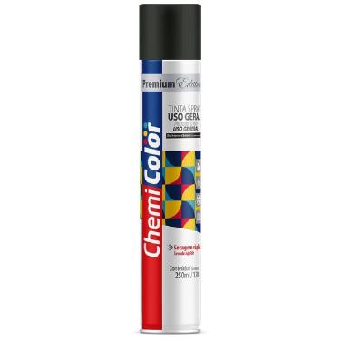 Imagem de Tinta Spray 250ml Premium Edition Para Uso Geral Preto Fosco 680522 Chemicolor Tinta Sp...