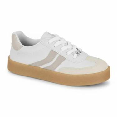 Imagem de Tênis Feminino Vizzano Casual Retro Estiloso Solado Marrom Plataforma 