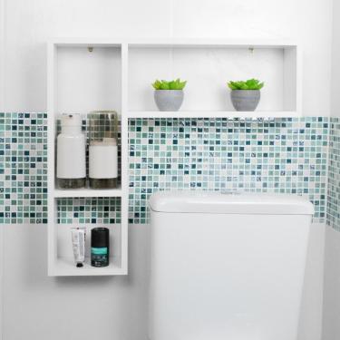 Imagem de Nicho Porta Papel Organizador Branco Para Banheiro Andorinha