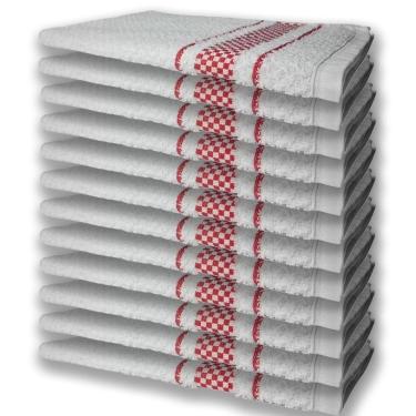 Imagem de 12 Panos De Prato Atoalhado Felpudo Premium Vermelho