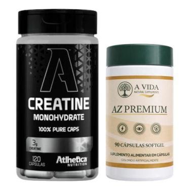Imagem de Combo 100% Creatina 120caps Atlhetica + Az Premium 90 Softge Capsulas 