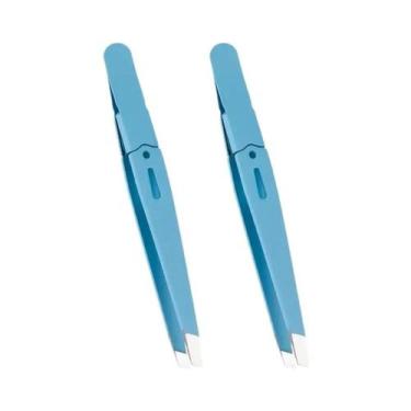 Imagem de Pinça De Sobrancelha Colorida Em Aço Inoxidável Com Ponta Inclinada Pa