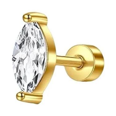 Imagem de Conjunto De Brincos De Cartilagem Dourados 16G Em Aço Inoxidável Com Z