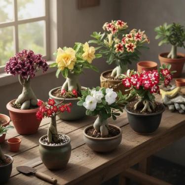 Imagem de Lindas Mudas De Rosa Do Deserto Sortidas Envio Imediato - muda', Sorti