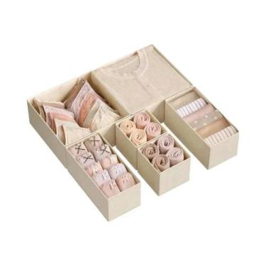 Imagem de Conjunto Organizador De Roupas Íntimas Dobrável Com 6/12 Caixas Rígida