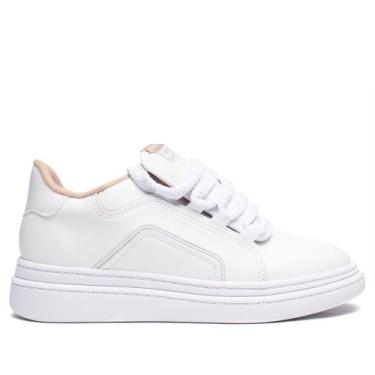 Imagem de Tênis Feminino Moleca Urbano Napa Turim Branco/Bege, Branco, Bege, 36