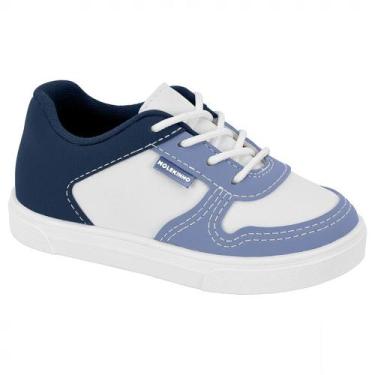 Imagem de Tênis Infantil Molekinho Menino Casual Conforto Cadarço Elástico, Bran