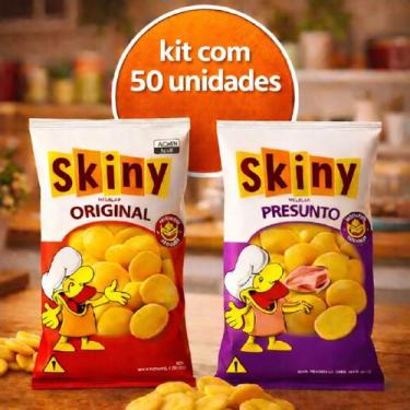 Imagem de Salgadinho Skiny Presunto e Natural de Milho 35g Elma Chips, 50 unidad