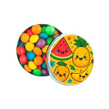 Imagem de Kit 30 Latinhas Lembrancinhas Frutas Tropicais Cor: Prateado - Gil Fes