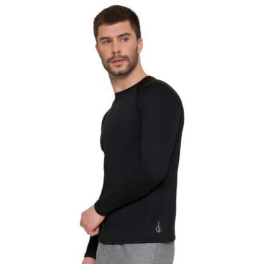 Imagem de Camiseta Selene Básica De Manga Longa Masculina Felpa Segunda Pele Spo