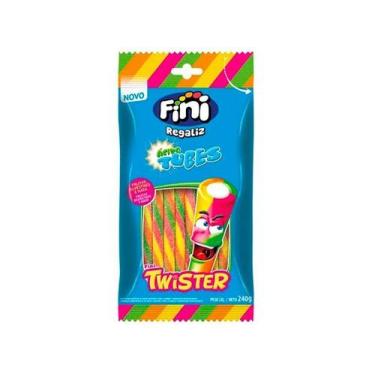 Imagem de Bala Fini Tubes Arco Íris - Twister Azedinho Citrico 240g, 1 unidade, 