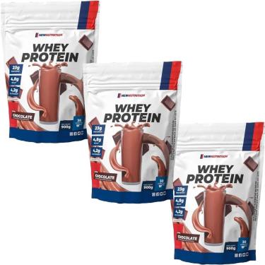 Imagem de Kit 3X Whey Protein - 900g Refil Chocolate - NewNutrition-Masculino