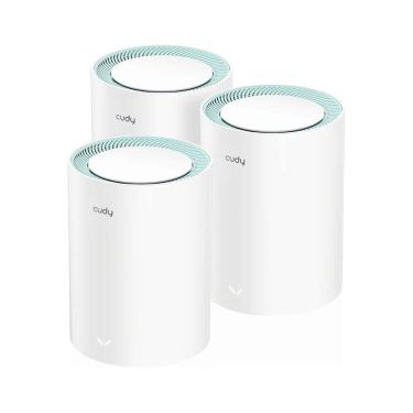 Imagem de Kit 3 Roteadores Cudy AC1200 M1300 Wi-Fi Mesh Gigabit Branco