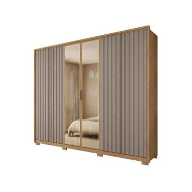 Imagem de Guarda Roupa Casal 6 Portas e 4 Gavetas c/ Vidro Reflecta Centurium Bu