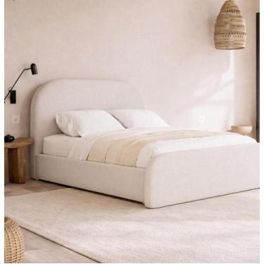 Imagem de Cama de Casal Valentina 1.40m Estofada Design Luxuoso Linha Alta - Lon