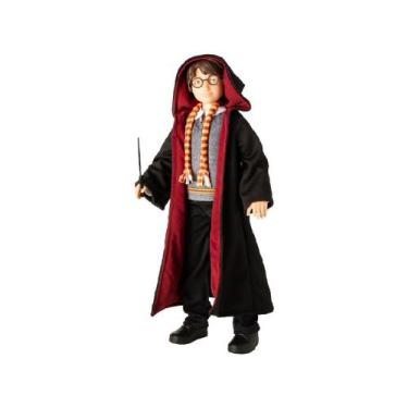 Imagem de Boneco Harry Potter com Varinha 45cm Vinil Articulado Rosita, Preto e 