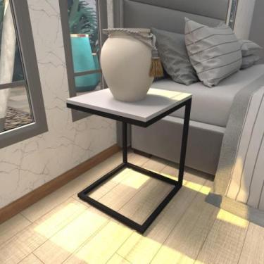 Imagem de Mesa De Cabeceira Industrial Cinza Mdf Canto Quarto Mesas De Cabeceira