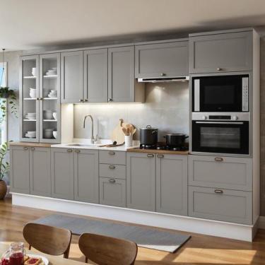 Imagem de Cozinha Completa Modulada 100% Mdf 6 Peças com Cristaleira Iluminata -