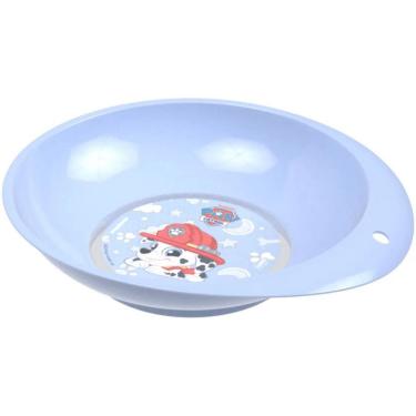 Imagem de Prato Fundo Infantil Patrulha Canina 17915 para Sopas, Cereais e Massas Resistente e Fácil de Limpar Azul Plasútil