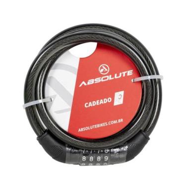 Imagem de Corrente Cadeado Trava Bicicleta Espiral Absolute 1,85MX12MM