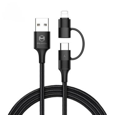 Imagem de Cabo carregador  e dados 2 em 1 USB Tipo C Lightning 3A 1,2M - Mcdodo