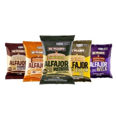 Imagem de Kit 5 Alfajor Dr Peanut Com Whey Protein Recheio Pasta de Amendoim Sab