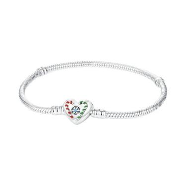 Imagem de Pulseira De Natal Feminina Em Prata Esterlina 925 Para DIY, Presente D