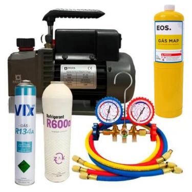 Imagem de Kit Básico Refrigeração Bomba De Vácuo, Manifold E Mapp