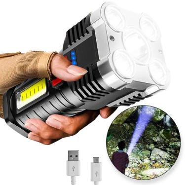 Imagem de Lanterna Usb Led Recarregavel Com Strobo Cabo Super Potente - Made Bas