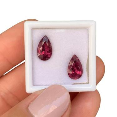 Imagem de Turmalina Rubelita Gota Par 3,43ct - ENE2ESE Gemstone Colored