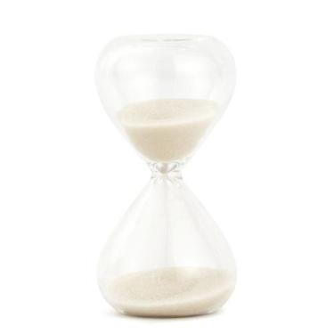 Imagem de Ampulheta Decorativa em Vidro Areia Branca 3 Minutos 8cm 18336M Mart