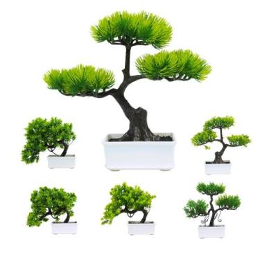 Imagem de Mini Bonsai Arvore Artificial com Vaso Decorativo Enfeite Castela - CA