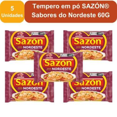 Imagem de Kit 5 Unidades Tempero em Pó Sazón Sabores do Nordeste 60g Realce Sabo