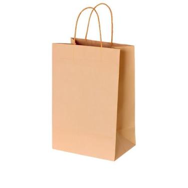 Imagem de 50 Sacola Papel Kraft Lisa P Com Alça Resistente Pequena Kit - MLBpel