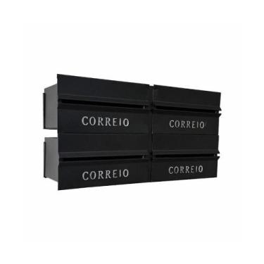 Imagem de Caixa de Correio 006POM para Condominio Abertura Atras para Muro Preta