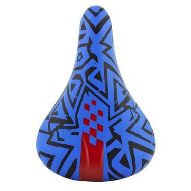 Imagem de Selim Bike Selle Royal Mirim Azul Velox Preto/Vermelho C/carrinho