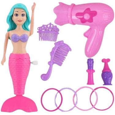 Imagem de Kit 2Un infantil brinquedo menina boneca a corda nada verdade banheira